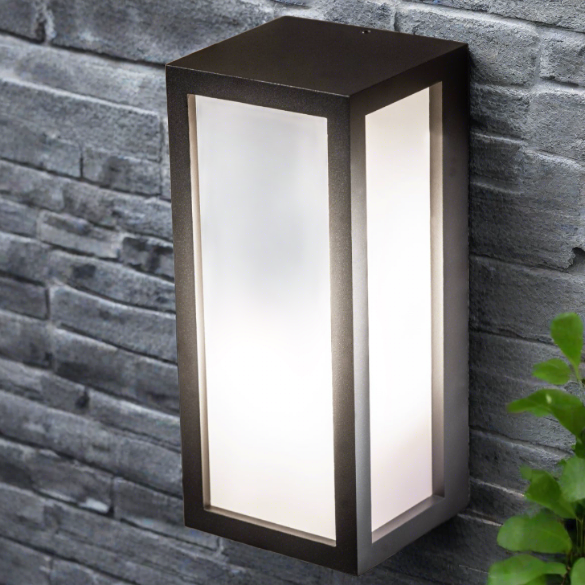 If you’re looking for a modern take on a traditional outdoor wall light, this black aluminium rectangle wall light is perfect for adding style and protection for your home. This classic design with a contemporary twist, styled with a metal rectangle shape and fitted with opal diffusers also contains an imposing black finish, making it ideal for any home design - adding a statement to any wall it fits in