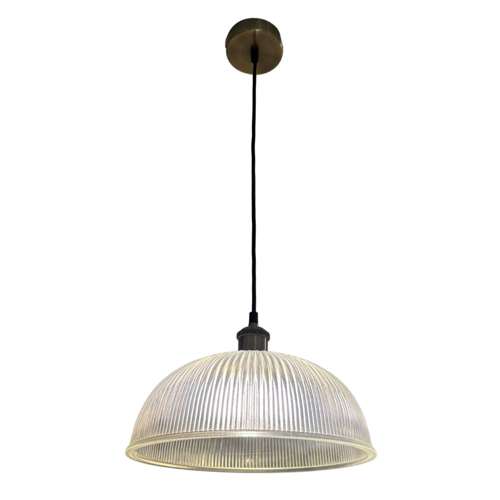 CGC TESS Clear Glass Ribbed Dome Lampshade