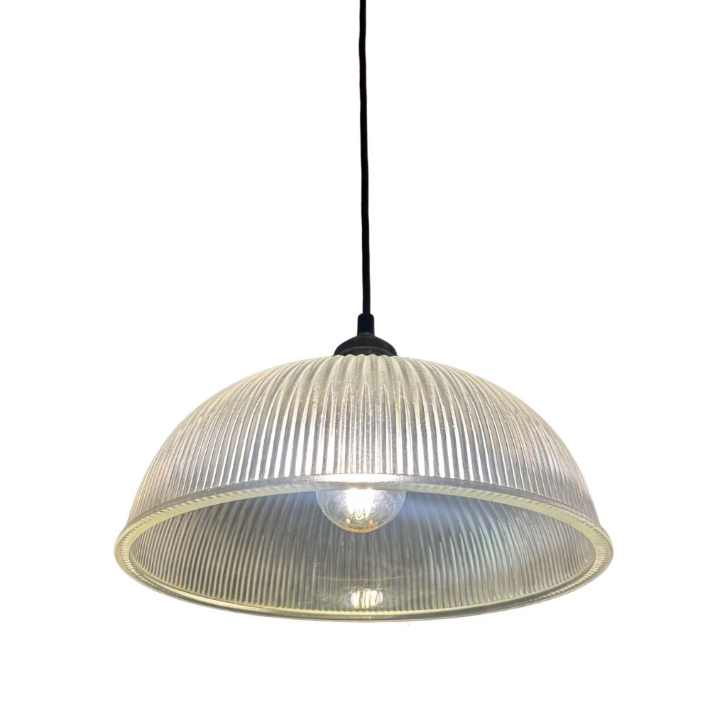 CGC TESS Clear Glass Ribbed Dome Lampshade