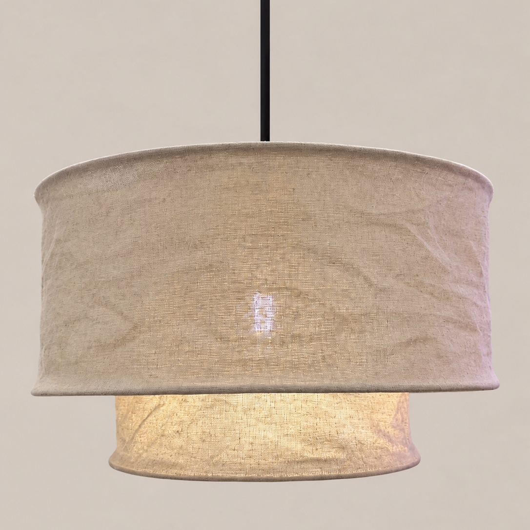 CGC Marisol Large 50cm Two Tier Oatmeal Linen Lampshade