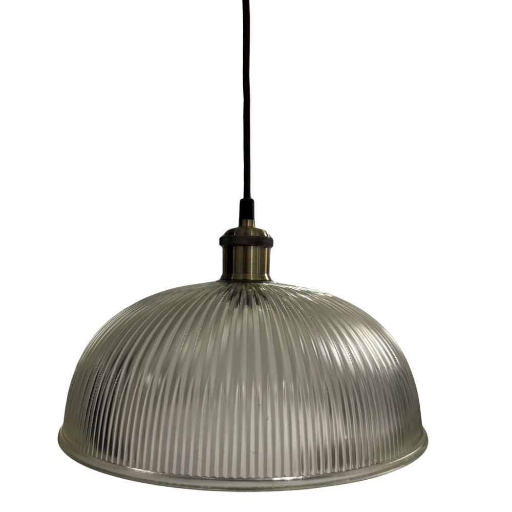 CGC TESS Clear Glass Ribbed Dome Lampshade