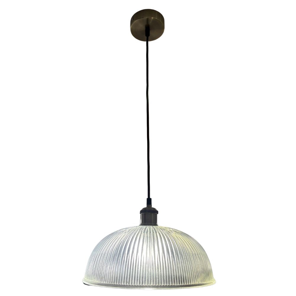 CGC TESS Clear Glass Ribbed Dome Lampshade