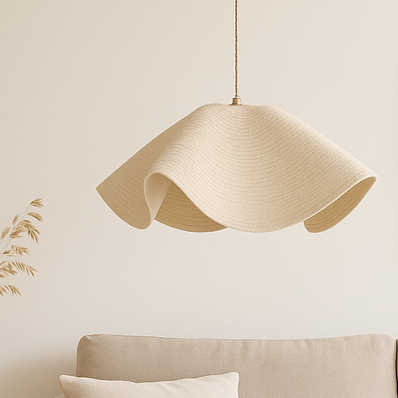 CGC Flora 78cm Cream Large Floppy Fabric Lampshade