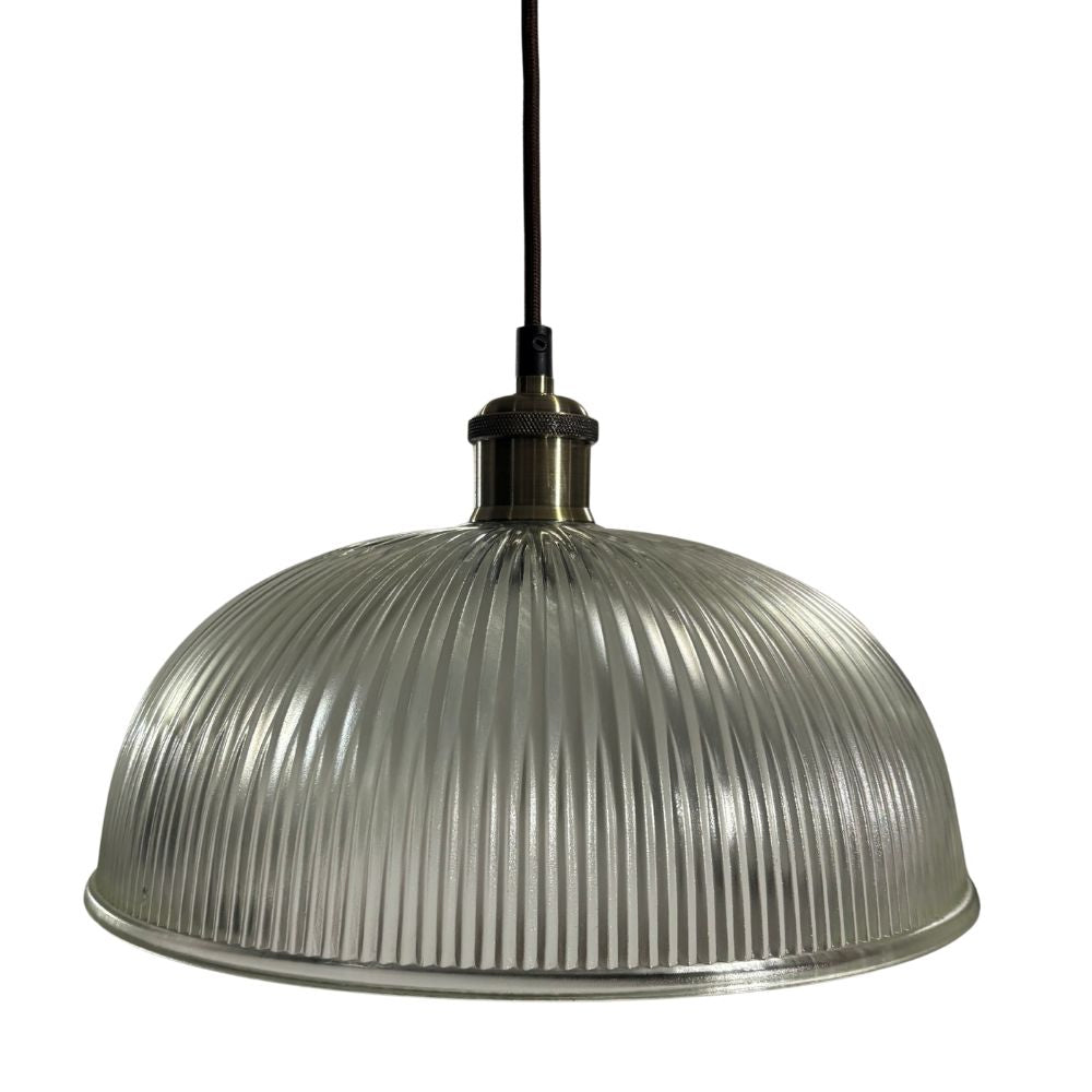 CGC TESS Clear Glass Ribbed Dome Lampshade