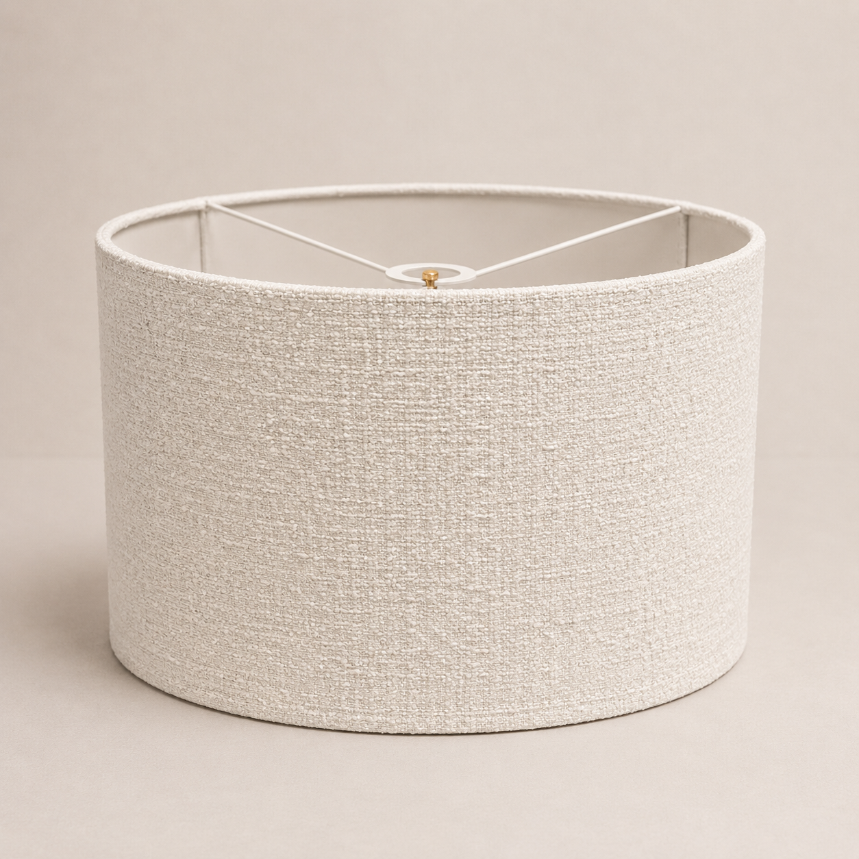 CGC Messina White Luxury Detailed Cotton 30cm Drum Lampshade