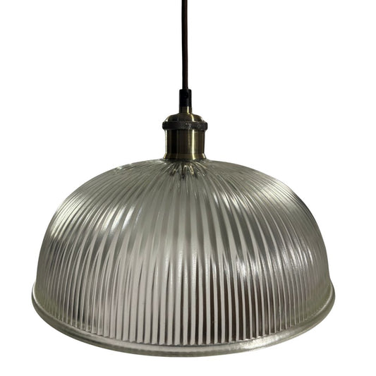 CGC TESS Clear Glass Ribbed Dome Lampshade