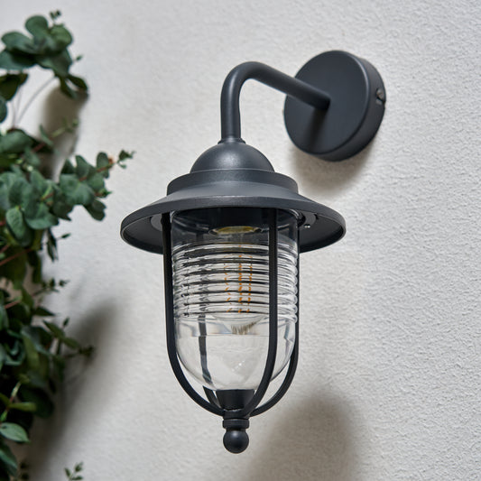 CGC AYANA Antique Charcoal Curved Fishermans Outdoor Wall Light
