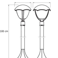 CGC POPPY Black Curved Post Bollard Coach Lantern Outdoor Garden Light