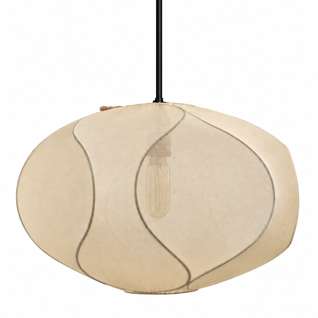 CGC Jolie Large 48cm Soft Ivory Stretch Smooth Fabric Oval Lampshade