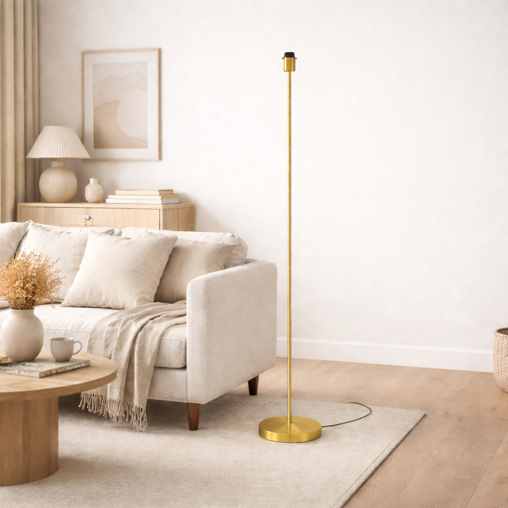 CGC Lena Brushed Gold Straight Floor Lamp