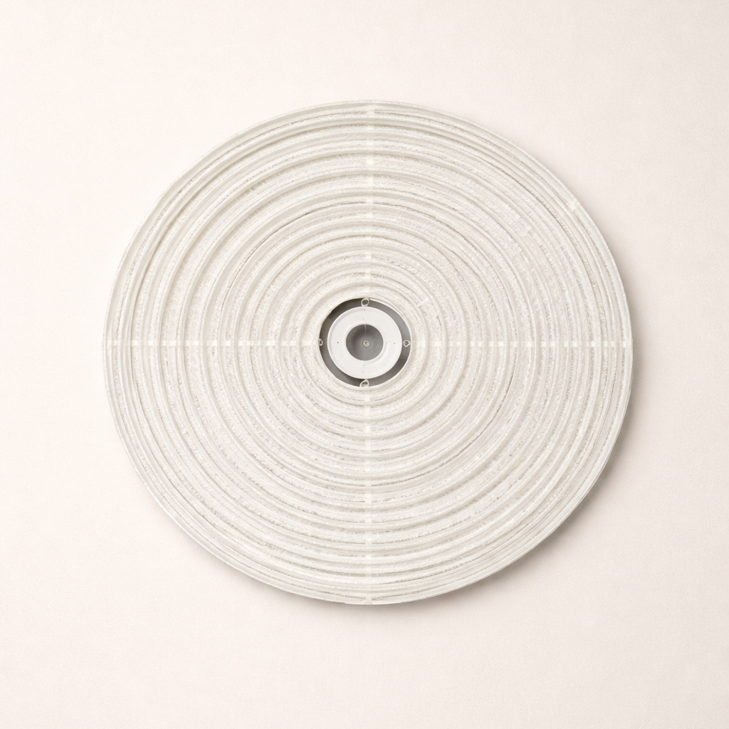 flat image of white linen lampshade