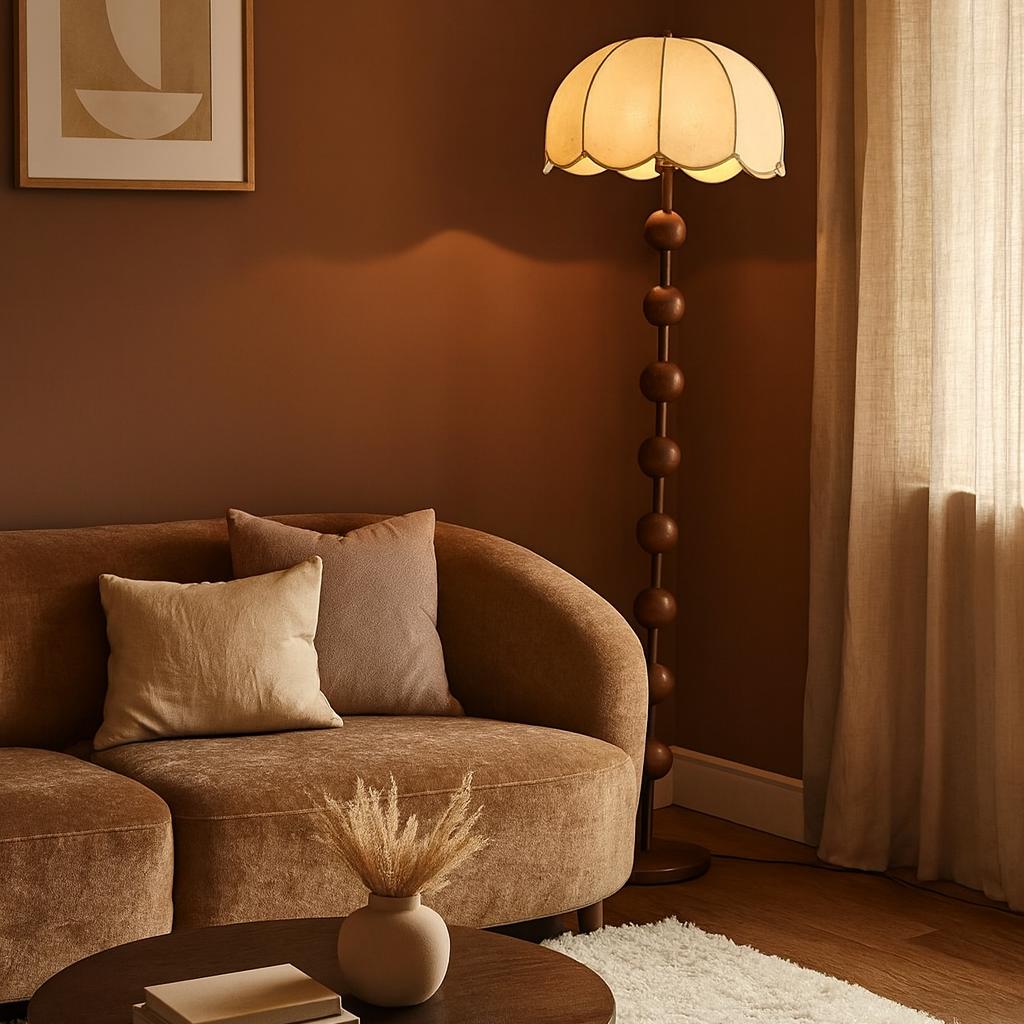 CGC VIOLA Floor Lamp with Scalloped Lampshade