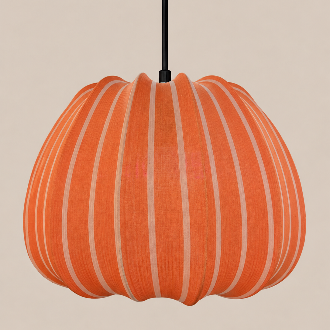 CGC Fleur Large 50cm Red & White Striped Bell Lantern Lampshade
