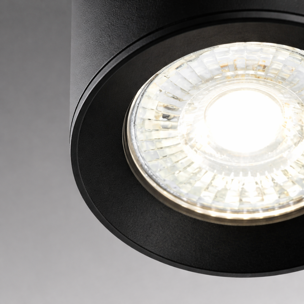 CGC TIPO Black Round Surface Mount GU10 Ceiling Spotlight Downlight