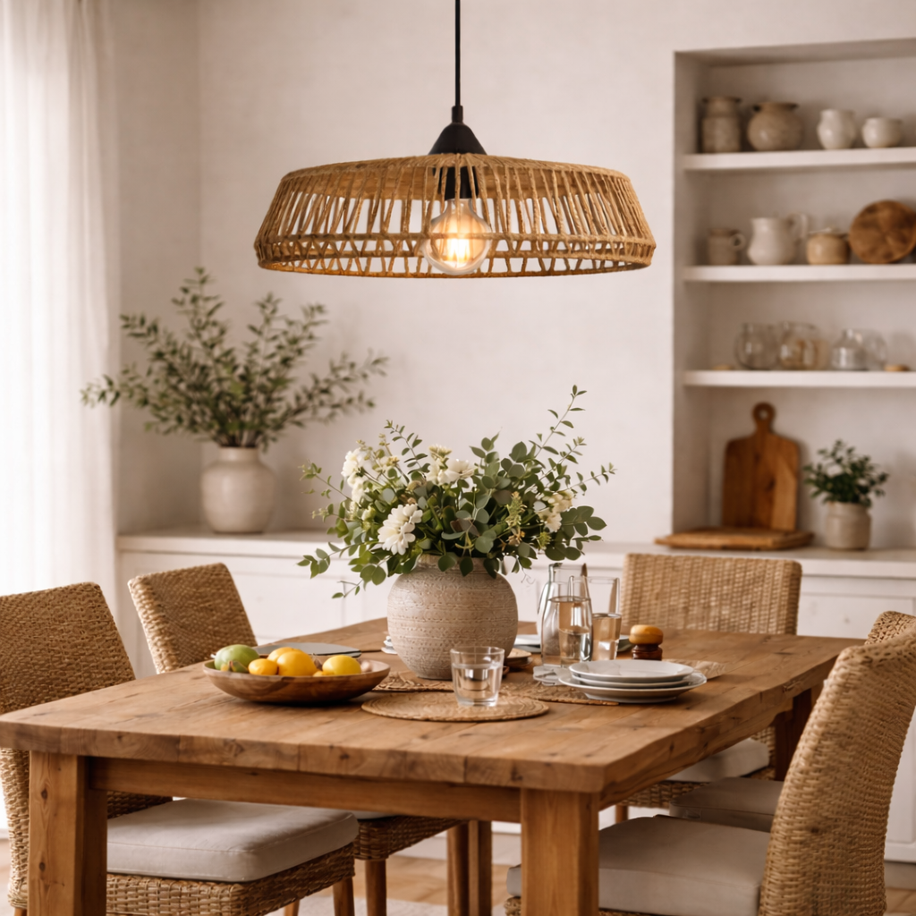 CGC Large 50cm Natural String Round Woven Easy Fit Lampshade