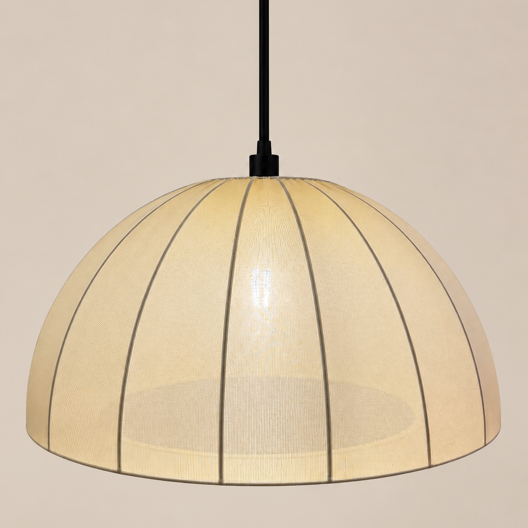 CGC Jolie Large 48cm Soft Ivory Stretch Smooth Fabric Dome Lampshade