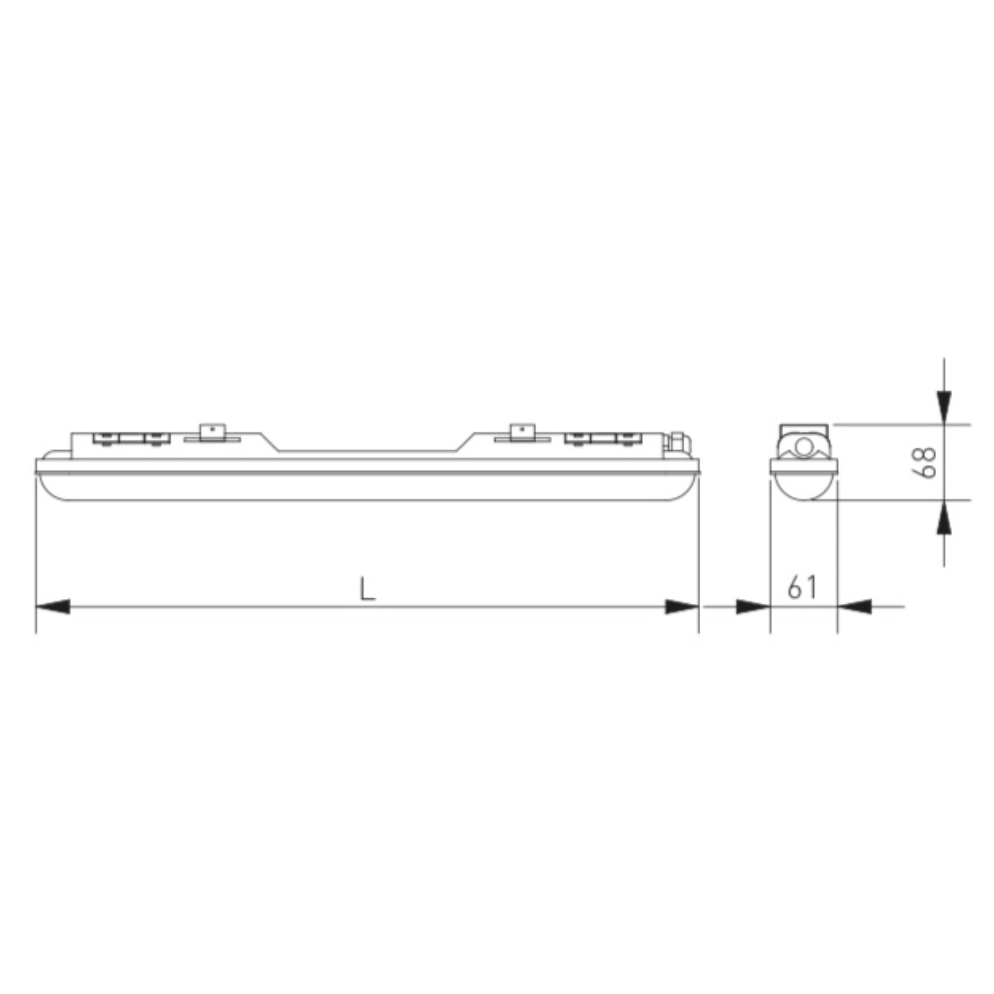 CGC WELLS White Slim LED IP65 4000K Waterproof Strip Light 1.2m 36W 3600LM