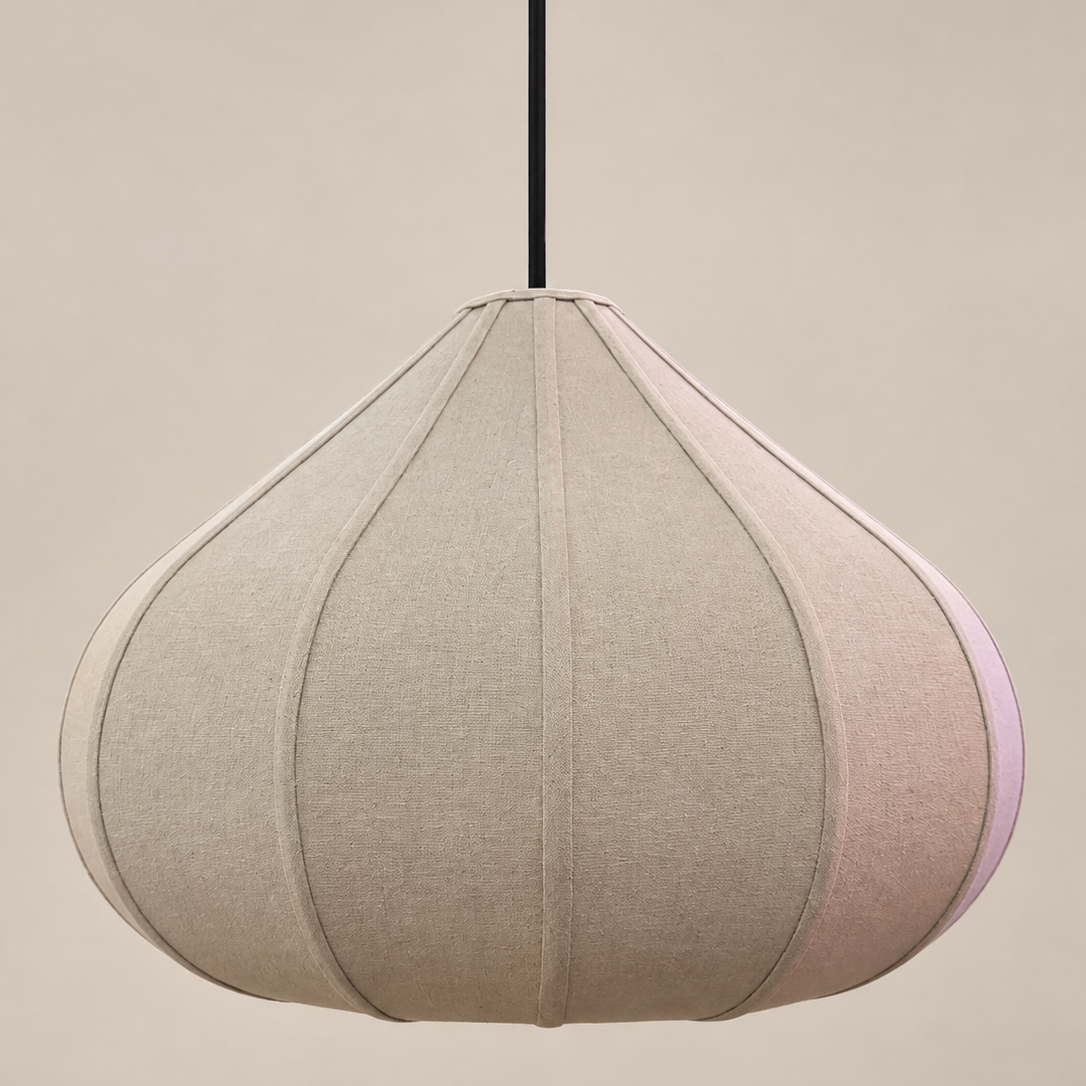 CGC Libby 50cm Large Oatmeal Stretch Linen Fabric Bell Shape Lampshade