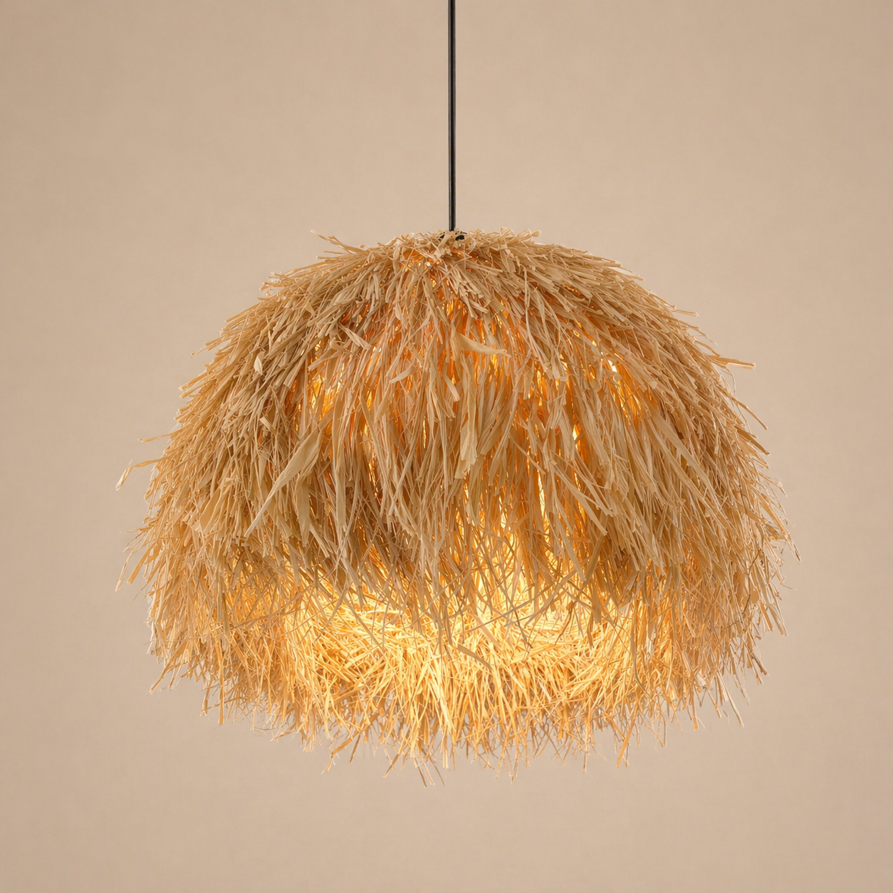 CGC Gilli Large Natural Raffia Grass  67 cm Lampshade Easy Fit Pendant Light Shade