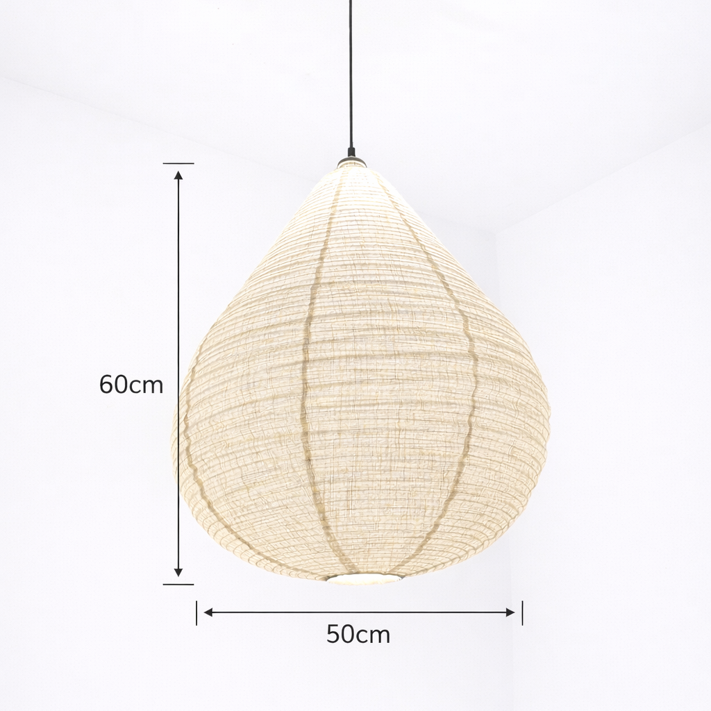 Mabel Oatmeal Linen Extra Large Teardrop Shape Easy Fit Hand Made Lampshade