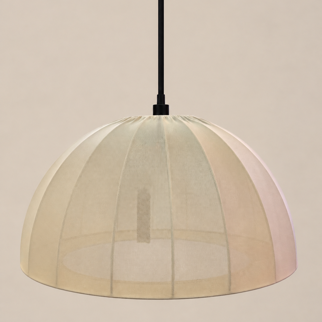 CGC Jolie Large 48cm Soft Ivory Stretch Smooth Fabric Dome Lampshade