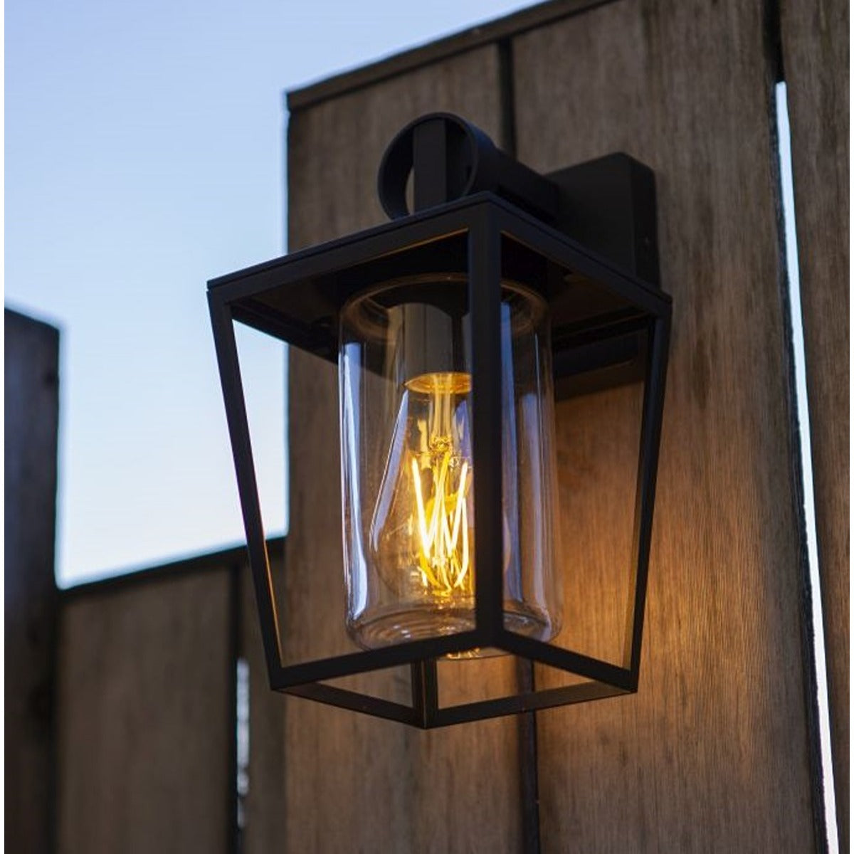 CGC MYLA Black Modern Outdoor Wall Light Lantern