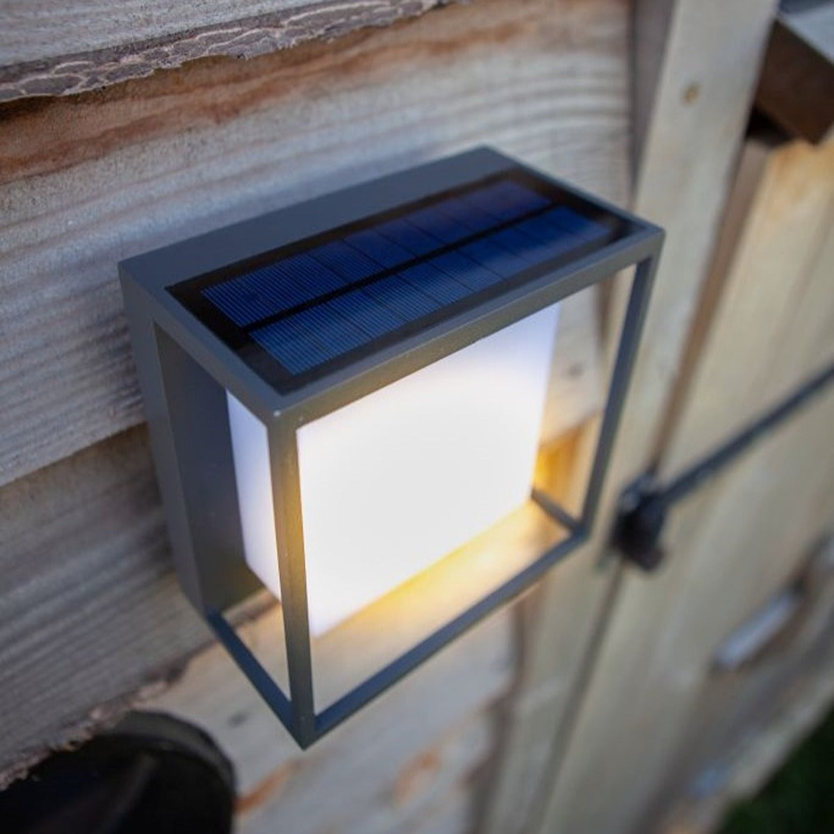 CGC WREN Dark Grey Square Solar LED Wall Light With Motion Sensor