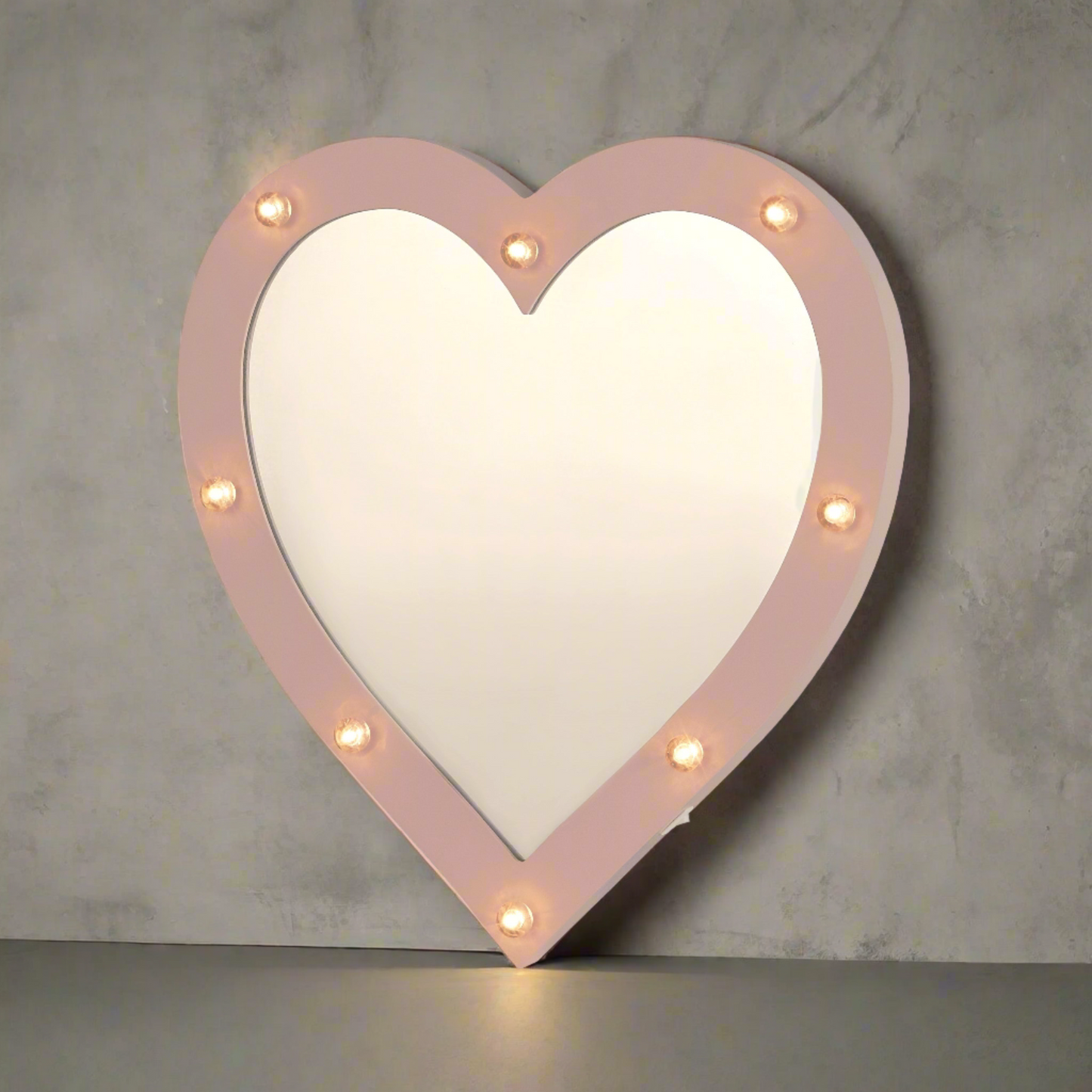 CGC AMORE Pink Hollywood Heart Shape LED Mirror Wall Mount