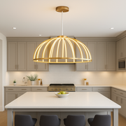 CGC PARAPLU 2 Hemisphere 90cm Satin Gold LED Ceiling Pendant Light