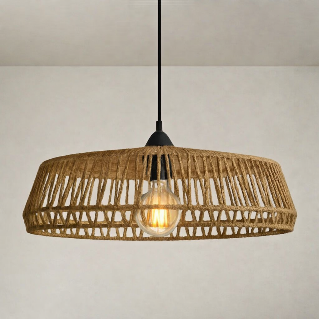 CGC Large 50cm Natural String Round Woven Easy Fit Lampshade