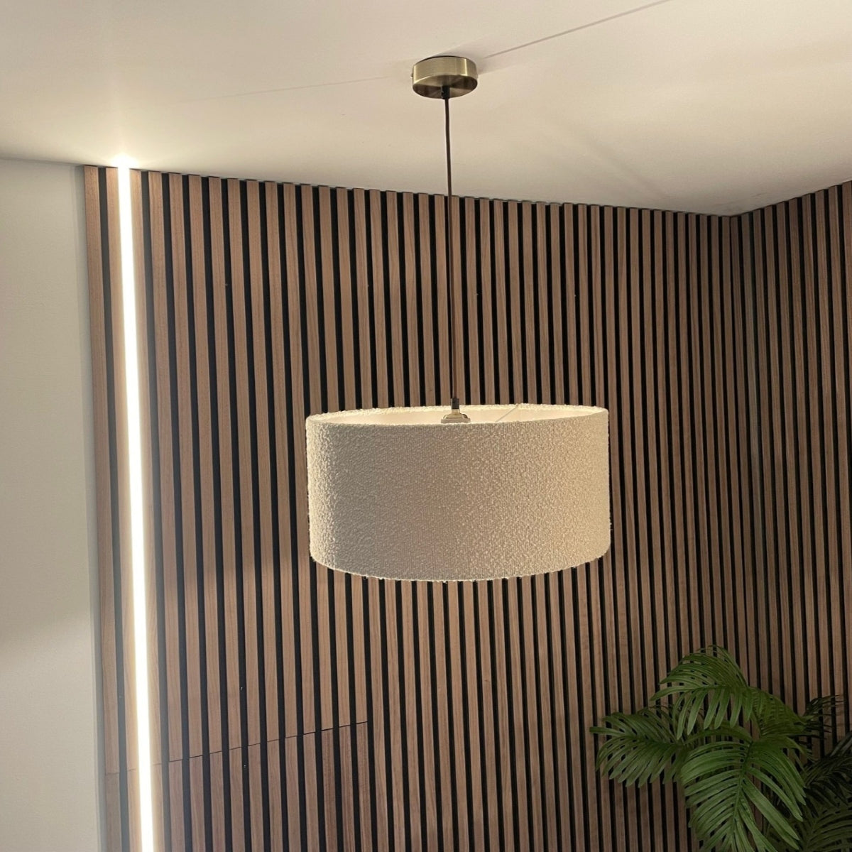 CGC PETRA 45cm Large Light Brown/Taupe Boucle Ceiling or Table Lamp Shade