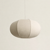 Beige pendant lamp on a plain background