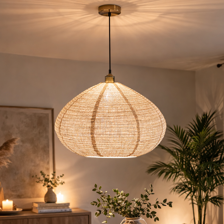 CGC Selma Oatmeal Linen Extra Large Bell Shape Easy Fit Hand Made Lampshade