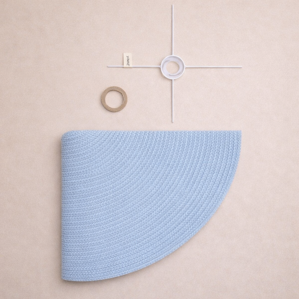 CGC Flora 78cm Baby Blue Large Floppy Fabric Lampshade