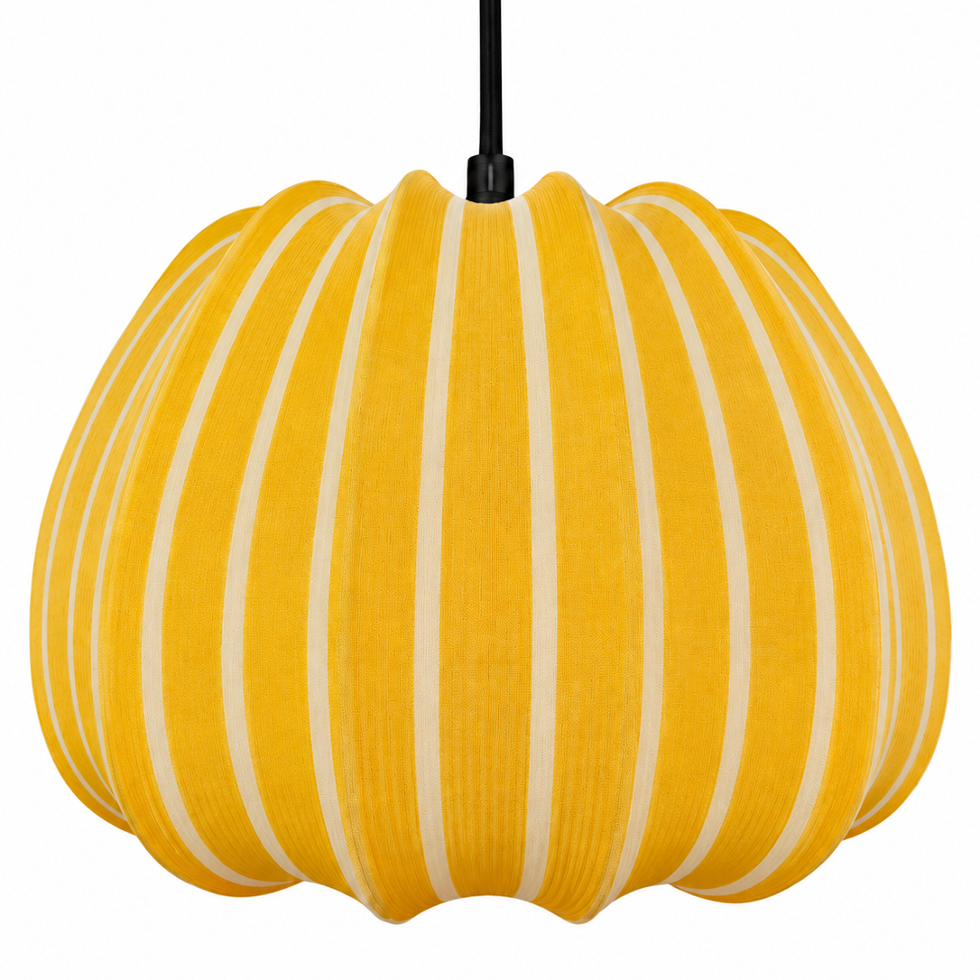 CGC Fleur Large 50cm Ochre & White Striped Bell Lantern Lampshade