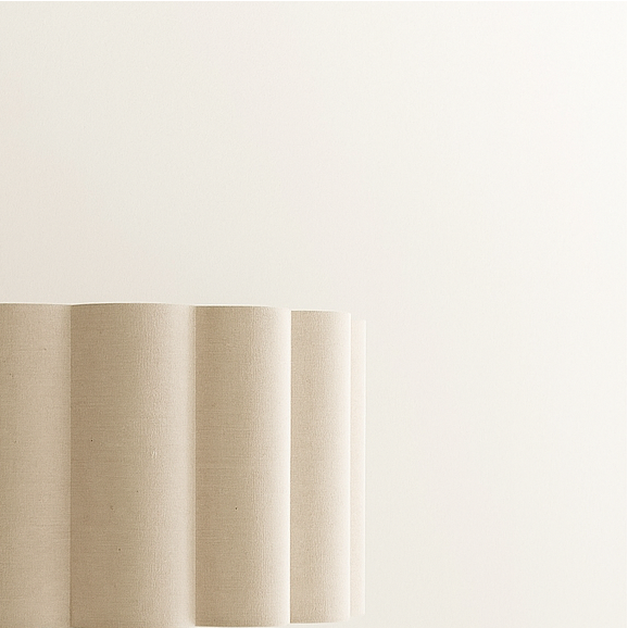 Close-up of beige and white striped fabric