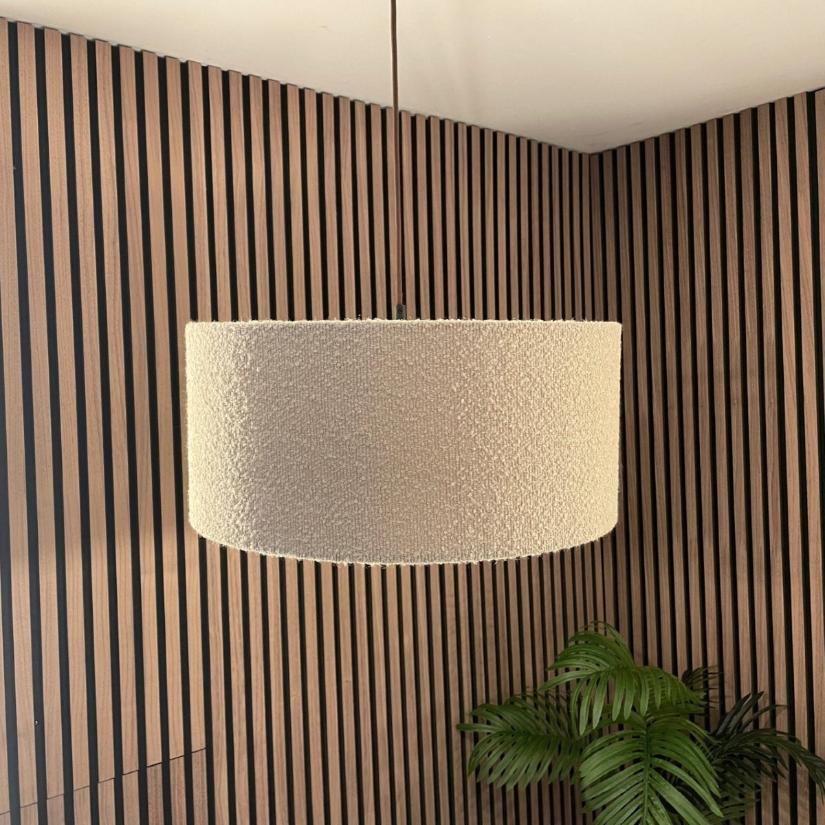 CGC PETRA 45cm Large Light Brown/Taupe Boucle Ceiling or Table Lamp Shade