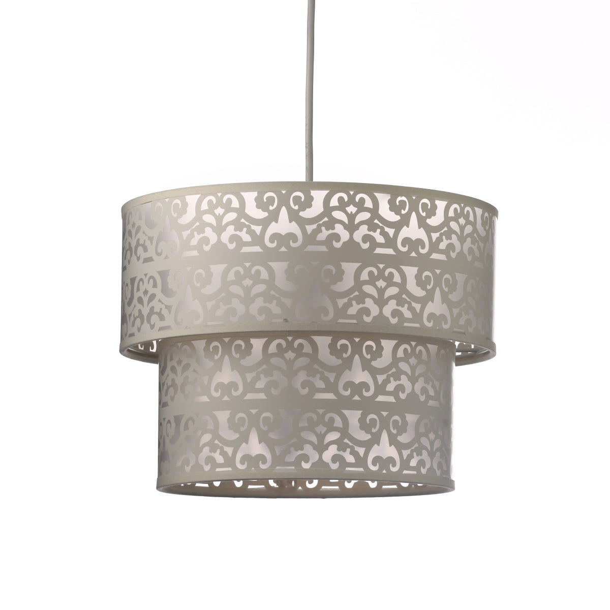 CGC MARY Cream Laser Cut Pattern Tiered Layer Lampshade