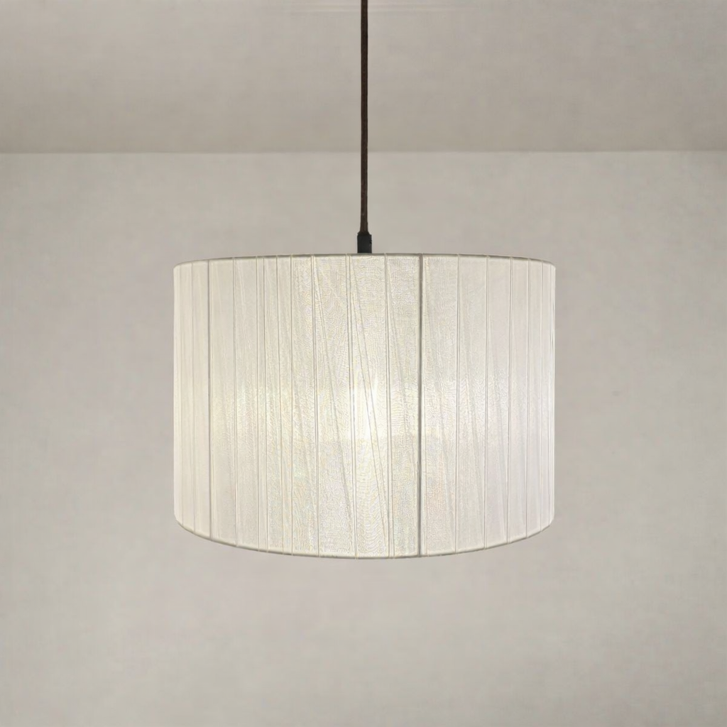 CGC Sylvie Silk Pleated Cream Round Drum Lamp Shade