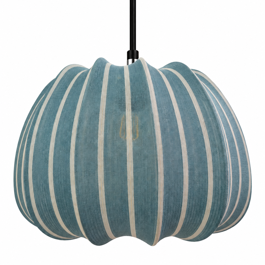 CGC Fleur Large 50cm Blue & White Striped Bell Lantern Lampshade