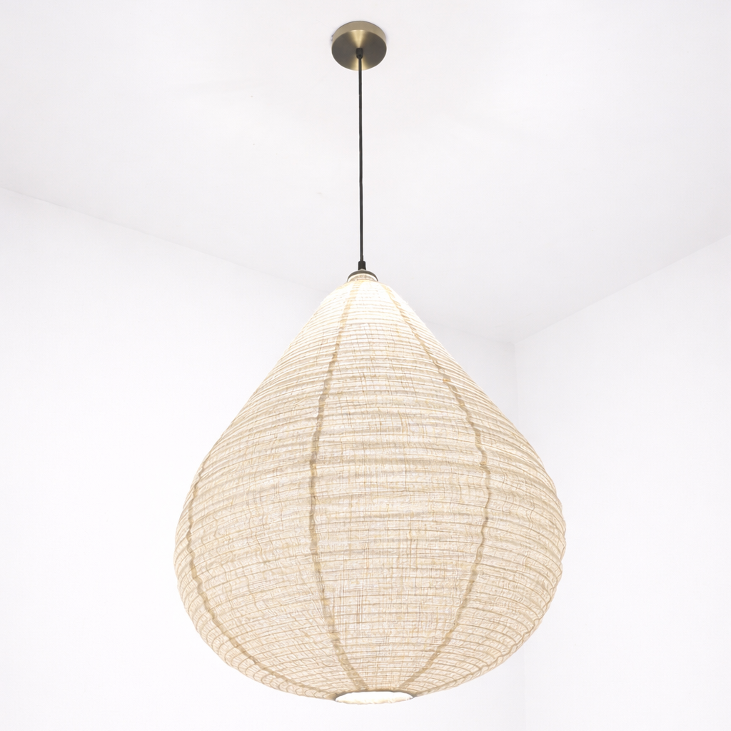 Mabel Oatmeal Linen Extra Large Teardrop Shape Easy Fit Hand Made Lampshade