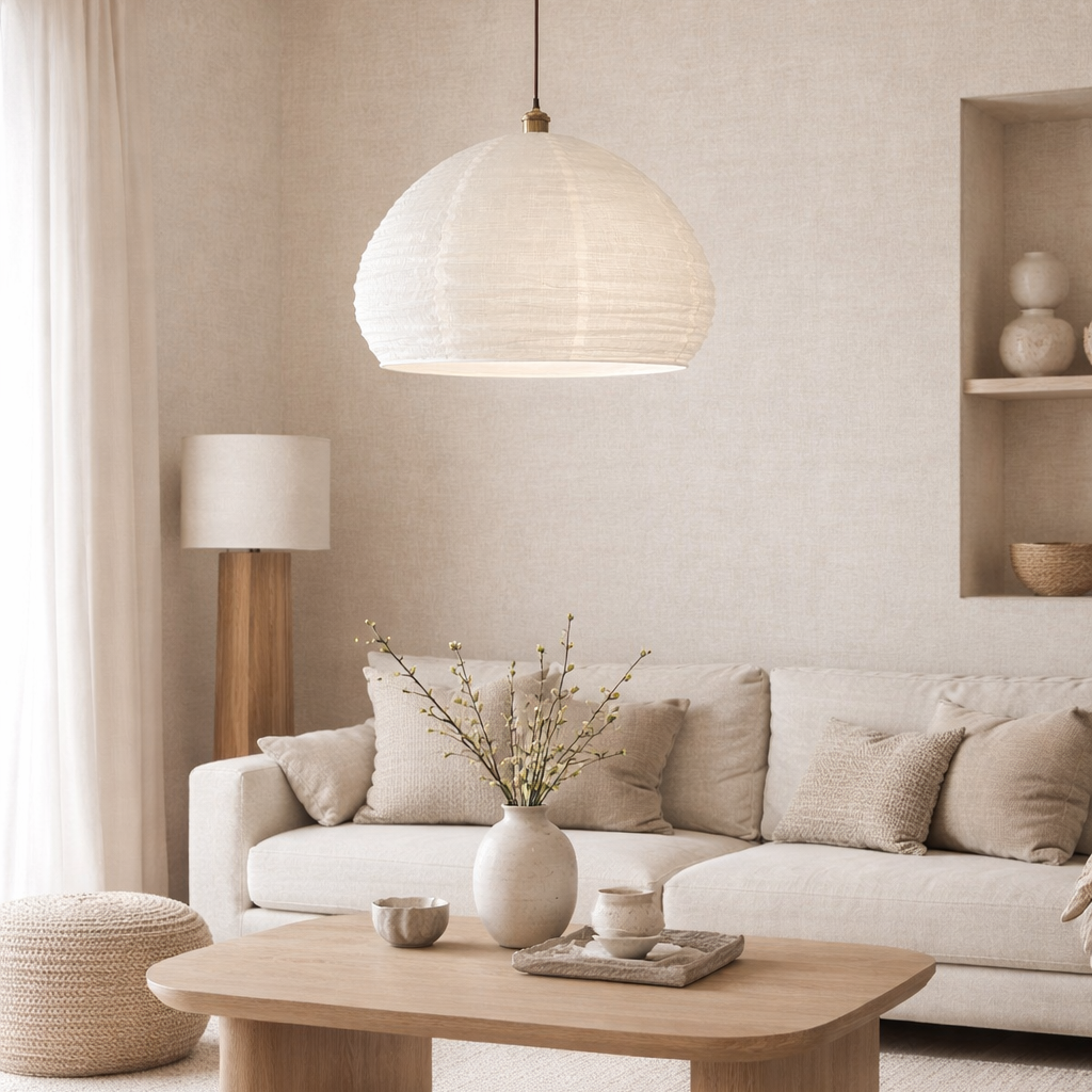 CGC Hester White Linen Extra Large Round Open Easy Fit Hand Made Lampshade