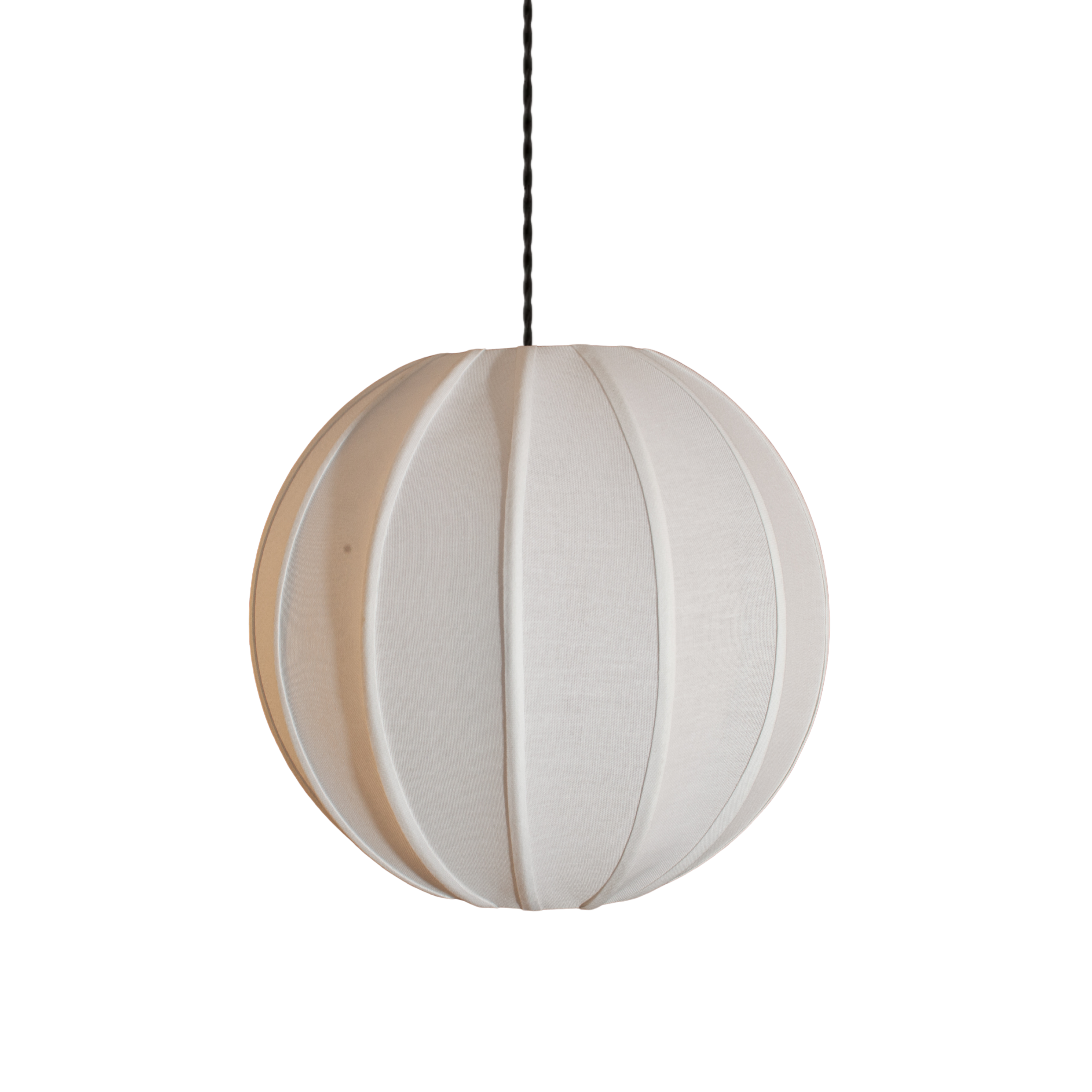 CGC Anica White Round Globe Stretched Fine Cotton Fabric Lampshade