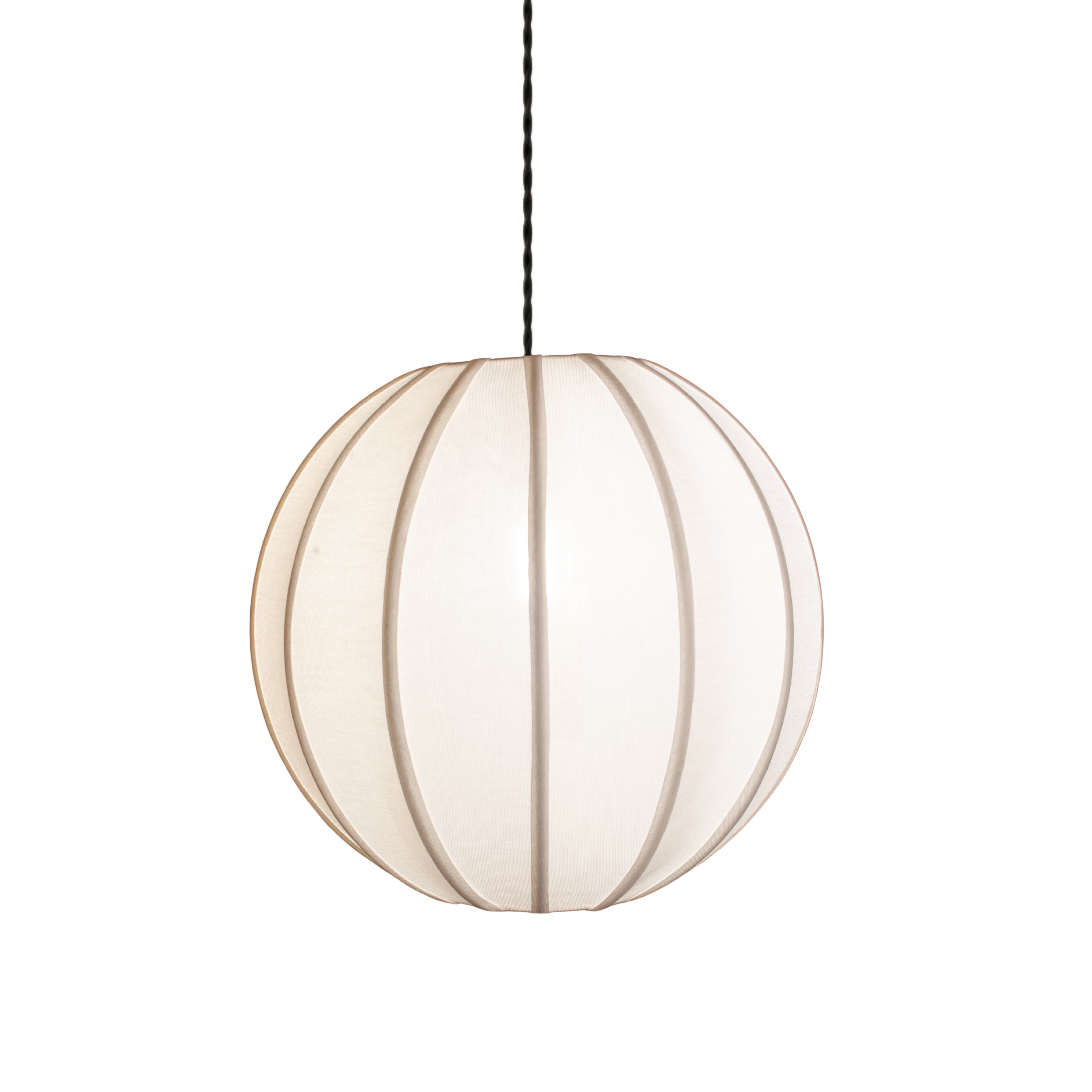 CGC Anica White Round Globe Stretched Fine Cotton Fabric Lampshade