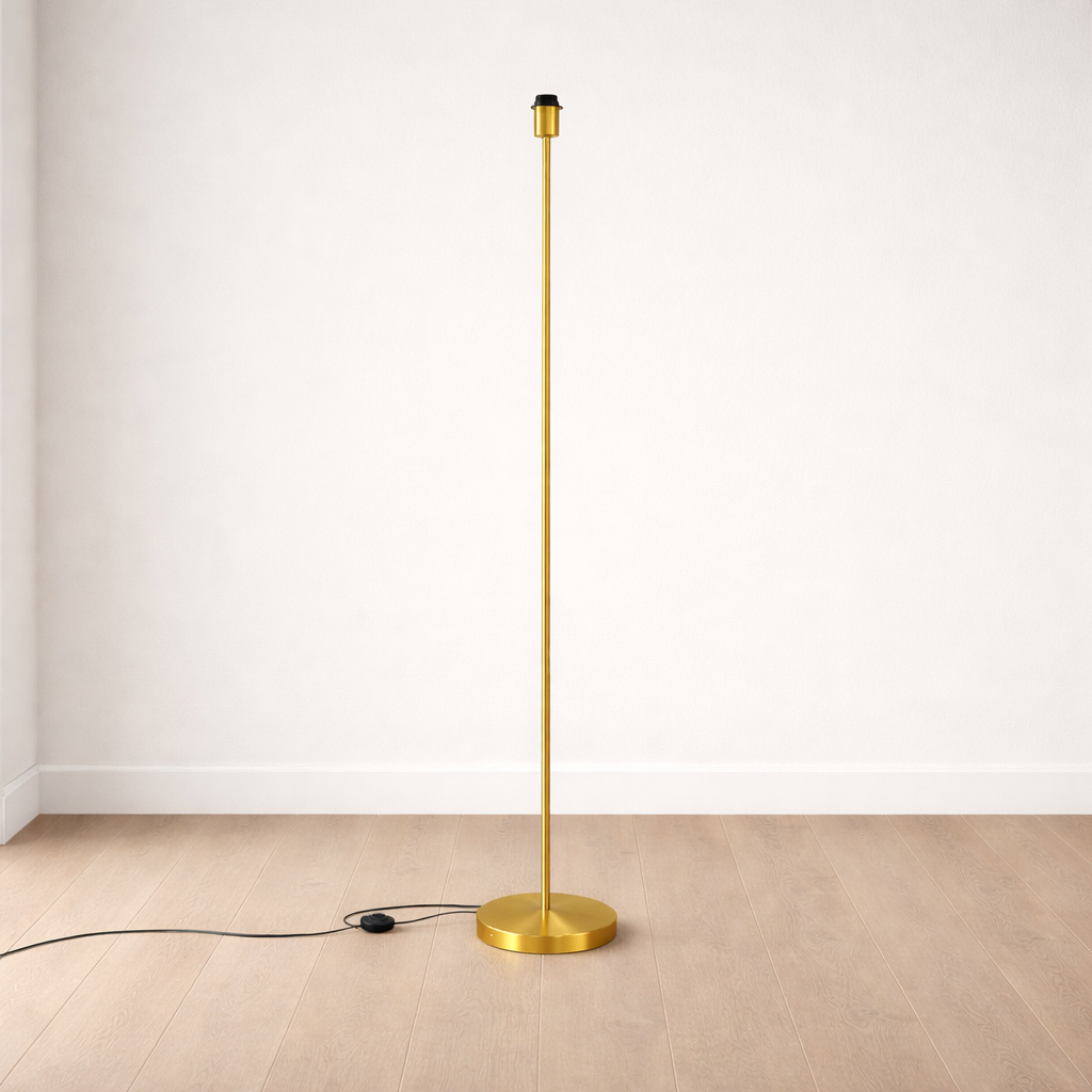 CGC Lena Brushed Gold Straight Floor Lamp
