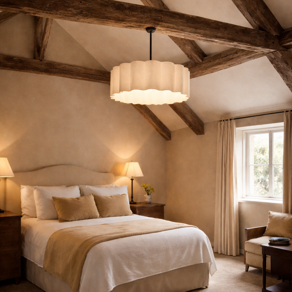 CGC Maria Scalloped Cream Drum Lampshade Large 48cm