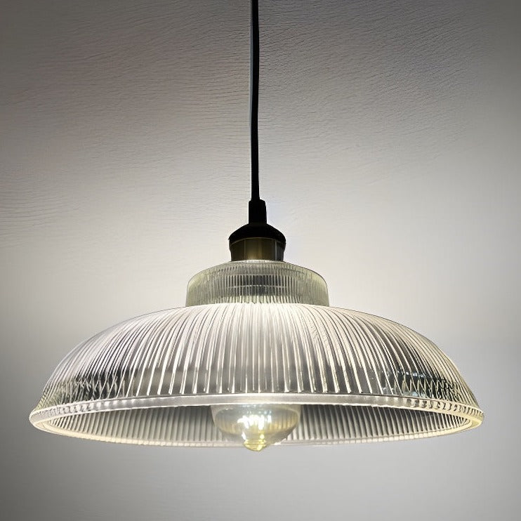Glass lighting has proven very popular in the lighting sector, and we are extremely happy to introduce the Jacinta to our range. Our ribbed glass easy fit light pendant is a very attractive light fitting and easy fit means you can give your room a makeover by simply attaching it to an existing light fitting.