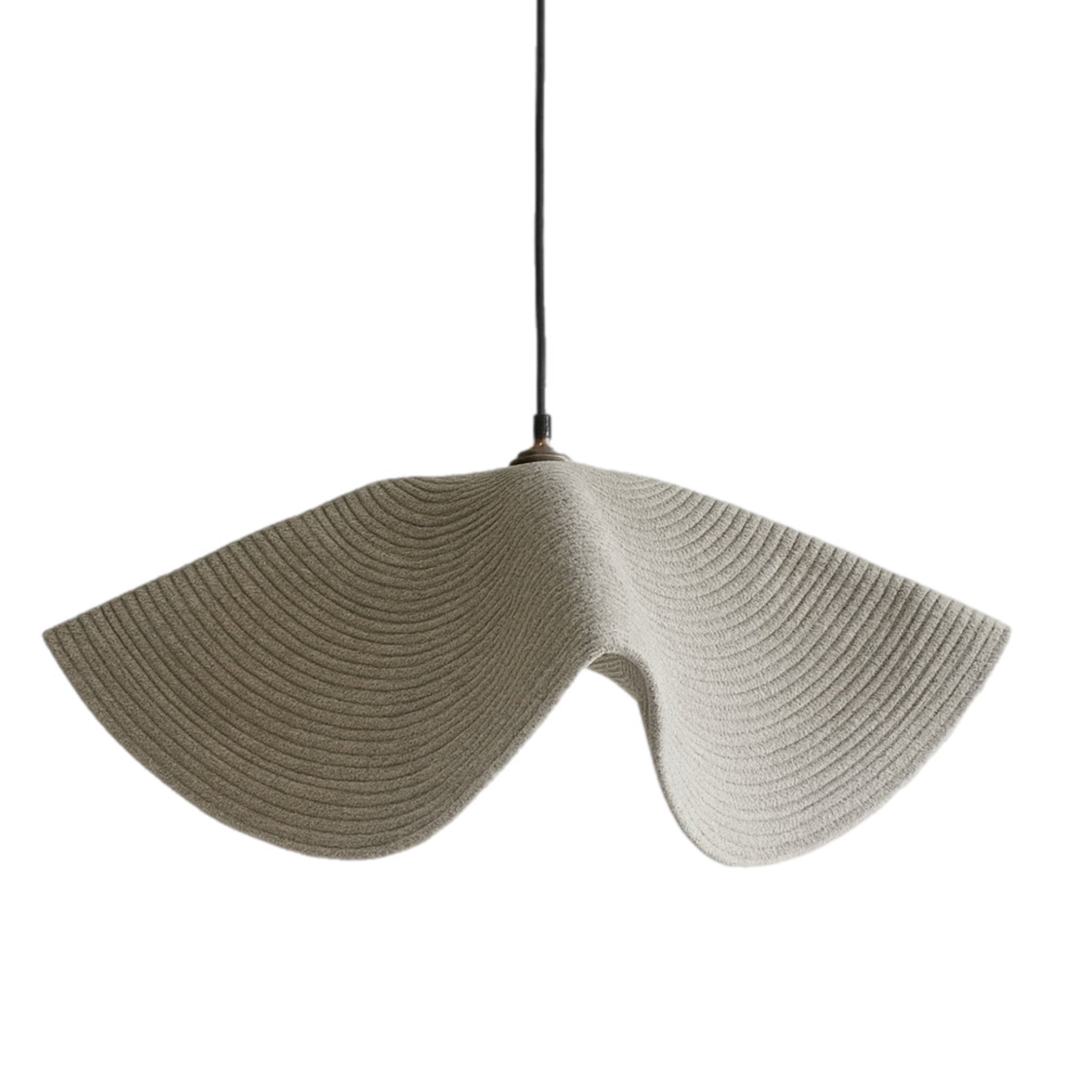 Modern pendant light with a unique design on a white background