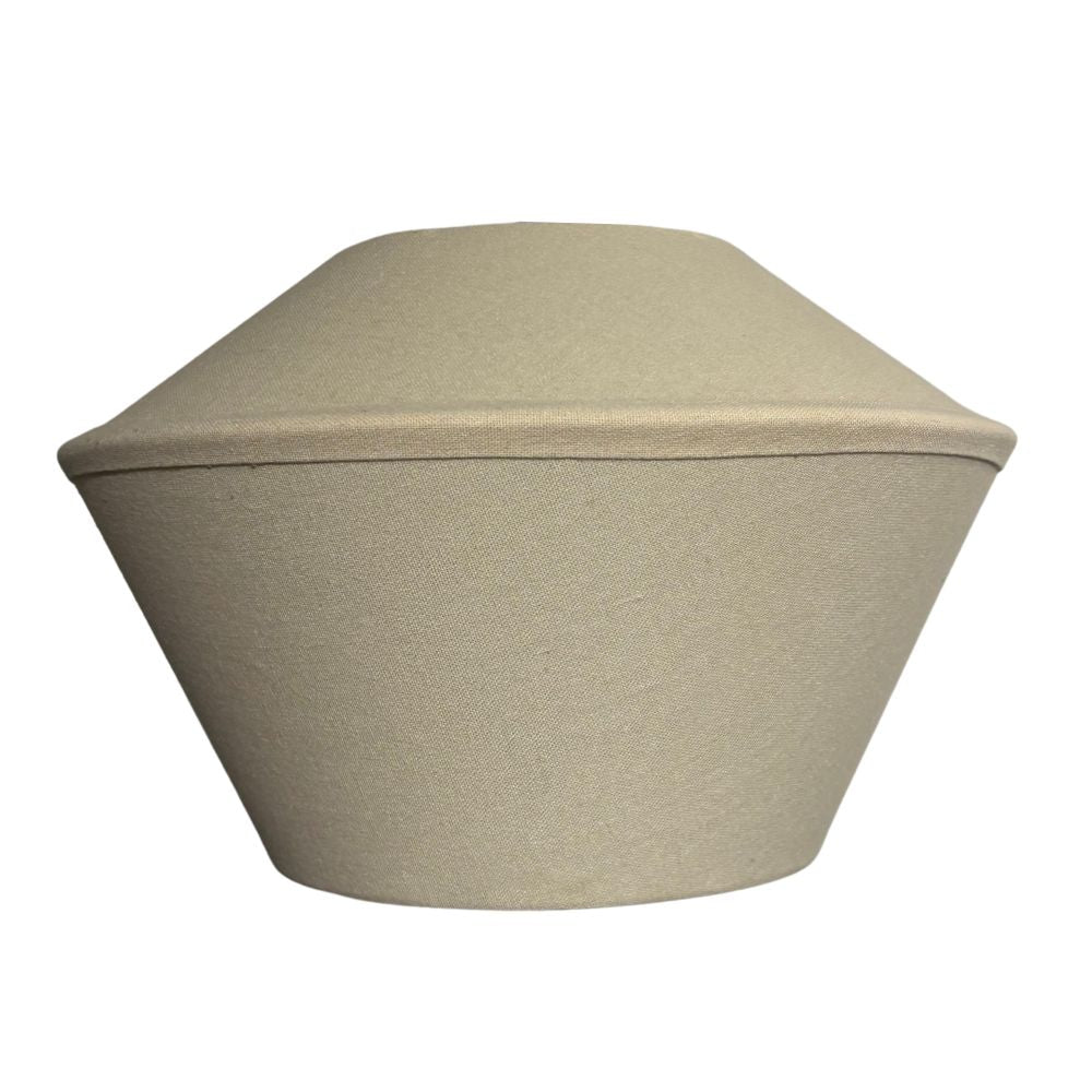 Beige fabric ottoman on a white background