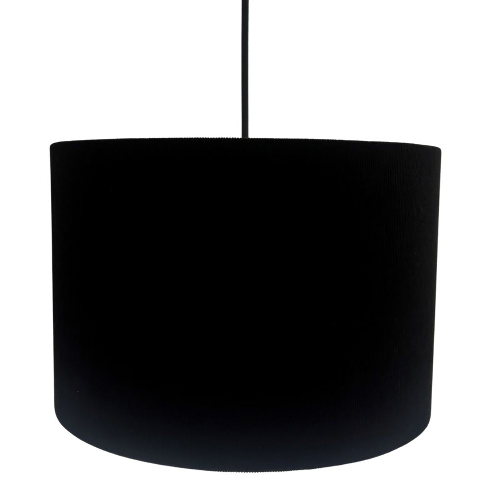 CGC LOLA Black Corduroy 30cm Lampshade Matching Silk Inner